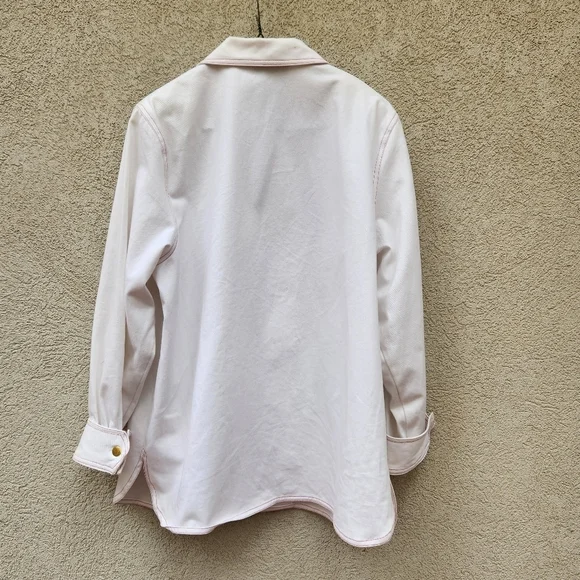 Vintage Bob Mackie Jacket Women’s Medium Cotton Wearable Art Flower Pot Full Zip - Picture 2 of 6